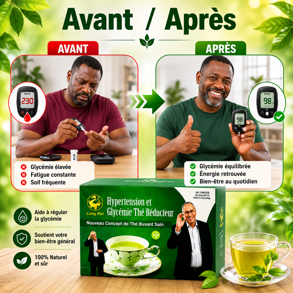 Boîte de 20 Thés Anti-Diabète & Hypertension — 100% Naturel
