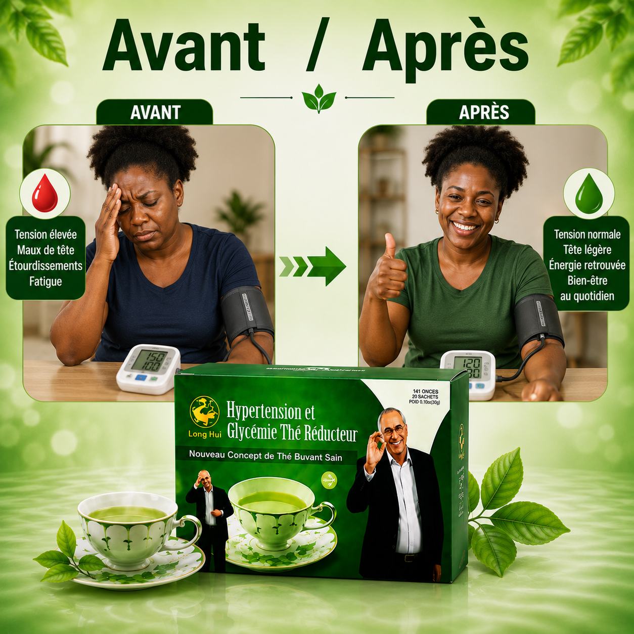 Boîte de 20 Thés Anti-Diabète & Hypertension — 100% Naturel