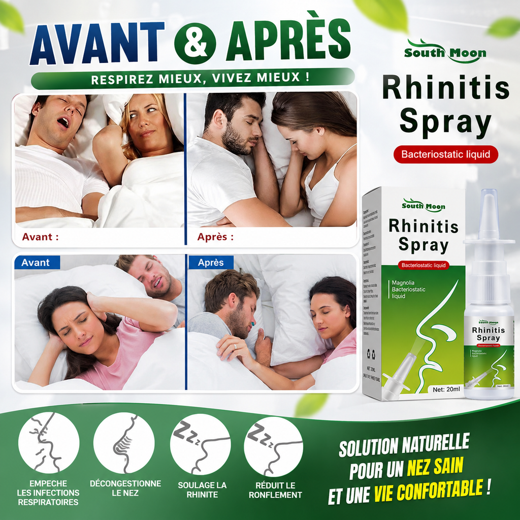 Spray naturel 3 en 1 anti-sinusite, purification des poumons et anti-ronflement