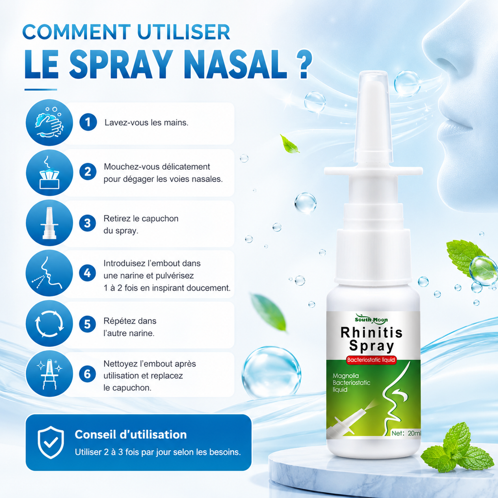 Spray naturel 3 en 1 anti-sinusite, purification des poumons et anti-ronflement