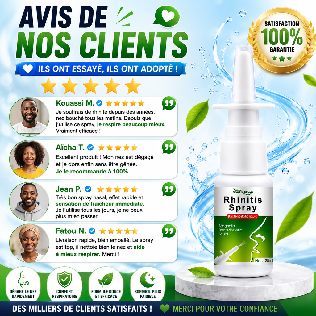 Spray naturel 3 en 1 anti-sinusite, purification des poumons et anti-ronflement