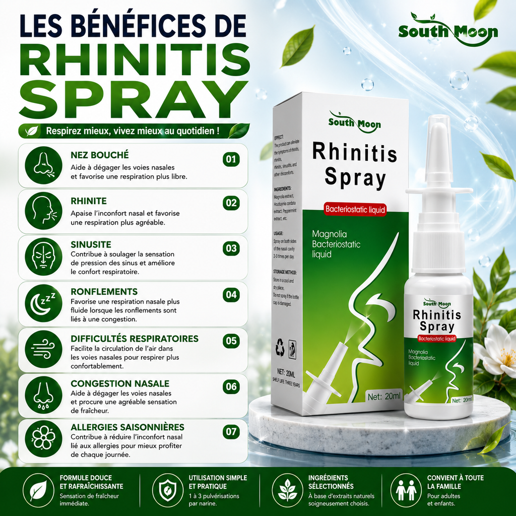 Spray naturel 3 en 1 anti-sinusite, purification des poumons et anti-ronflement