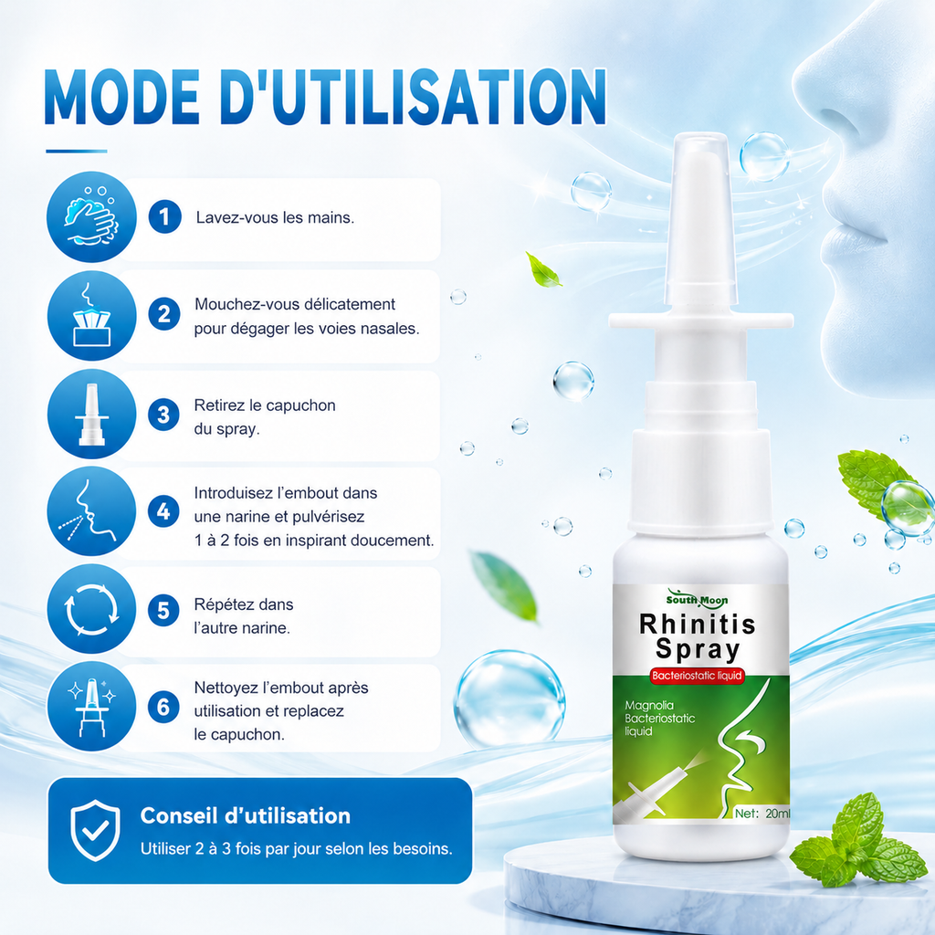 Spray naturel 3 en 1 anti-sinusite, purification des poumons et anti-ronflement