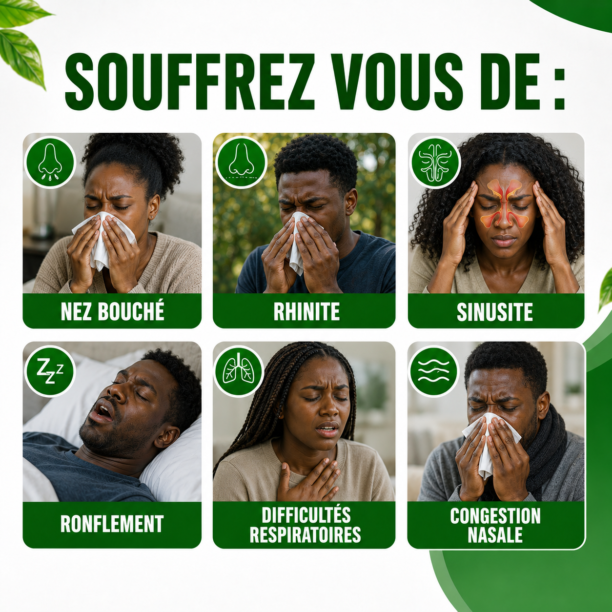 Spray naturel 3 en 1 anti-sinusite, purification des poumons et anti-ronflement