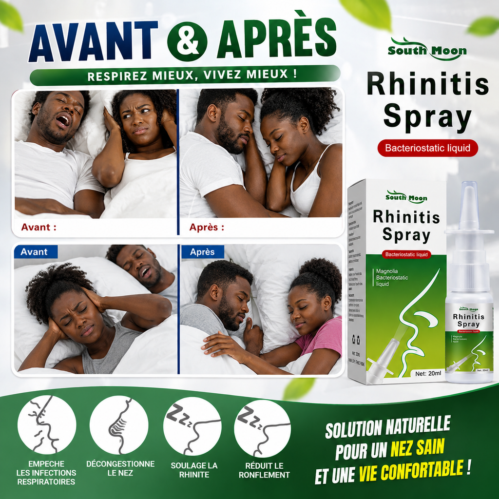Spray naturel 3 en 1 anti-sinusite, purification des poumons et anti-ronflement