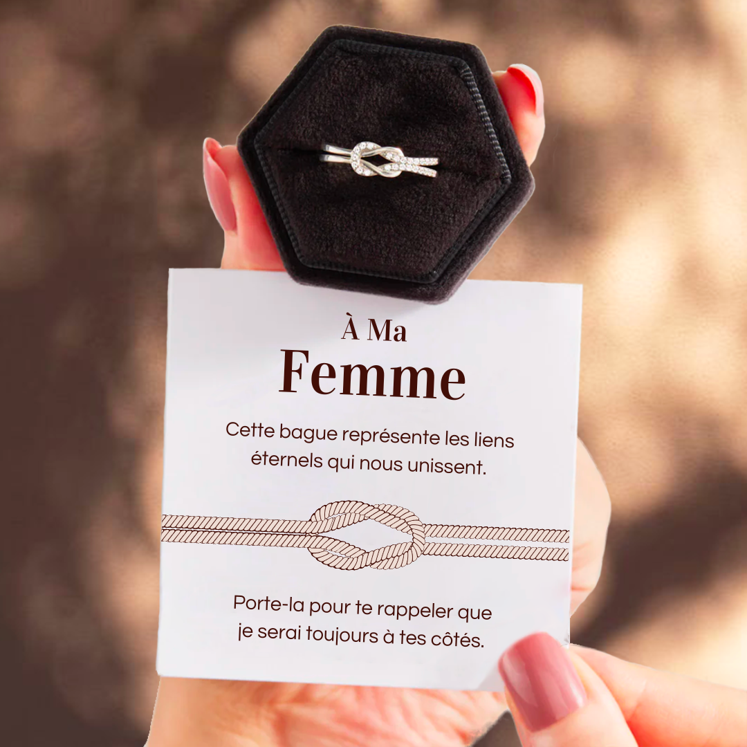 Bague Ajustable Noeud Infini - À ma femme - Les liens éternels