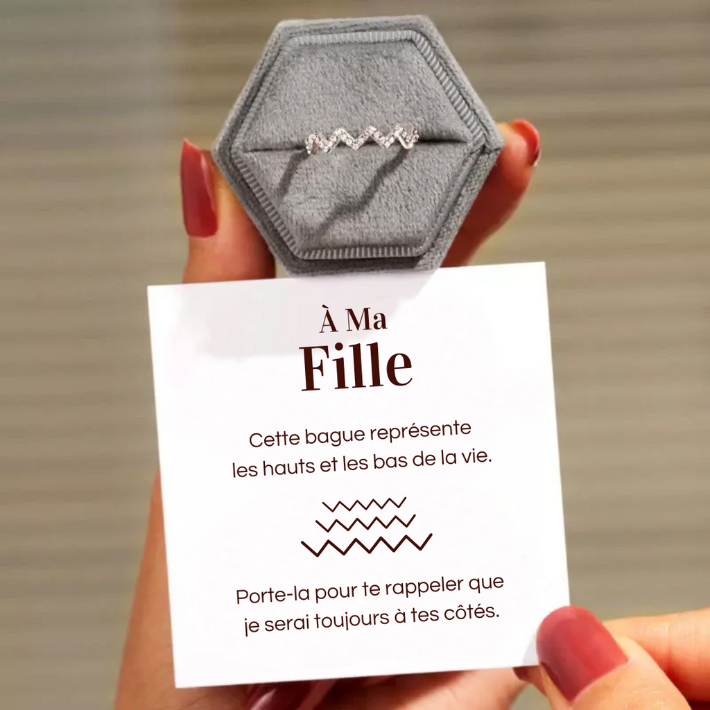 Bague Ajustable - À ma fille - Je serai toujours à tes côtés (Edition limitée)