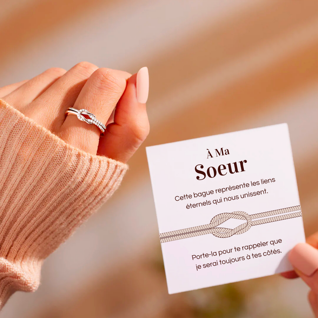 Bague Ajustable Noeud Infini - À ma soeur - Les liens éternels