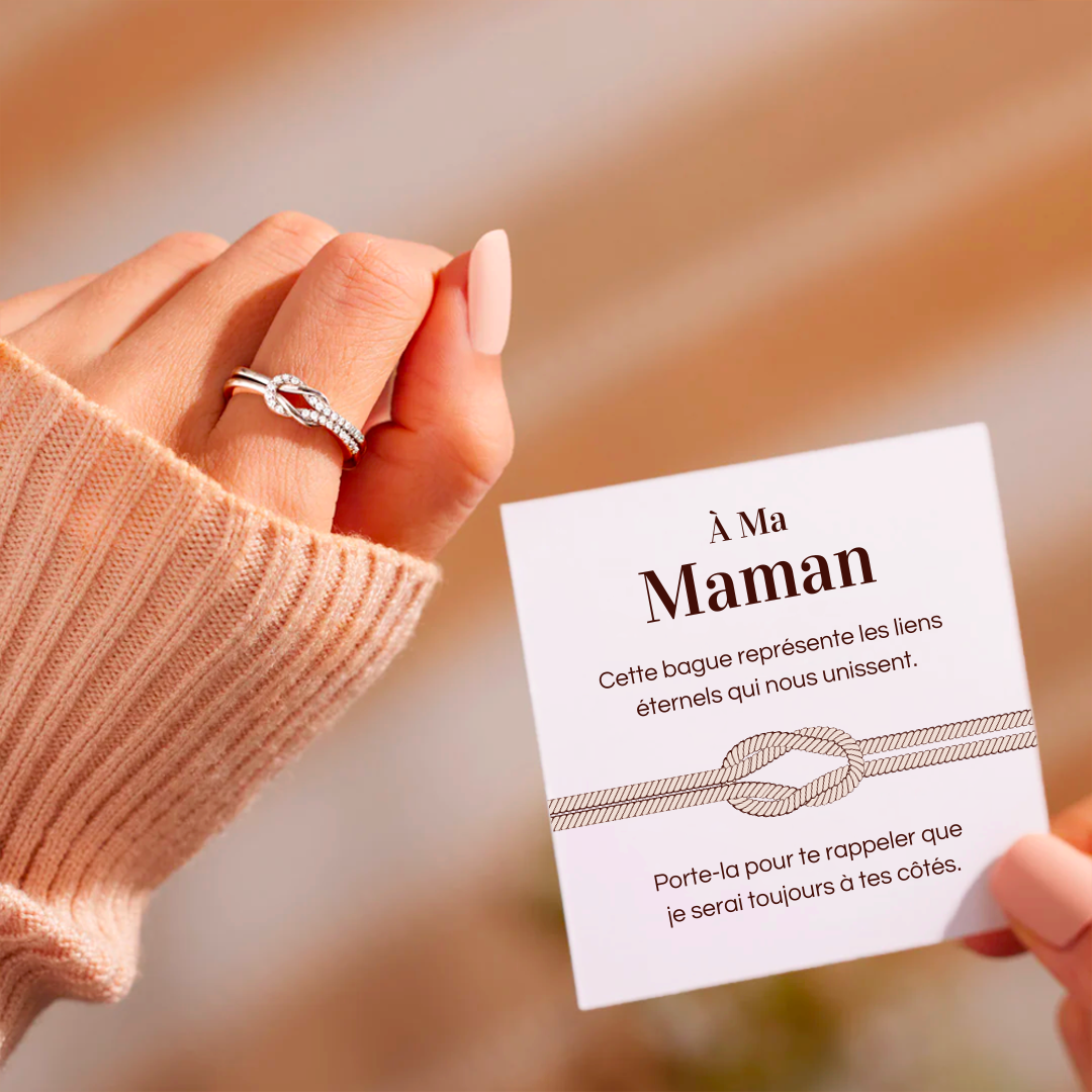 Bague Ajustable Noeud Infini - À ma maman - Les liens éternels
