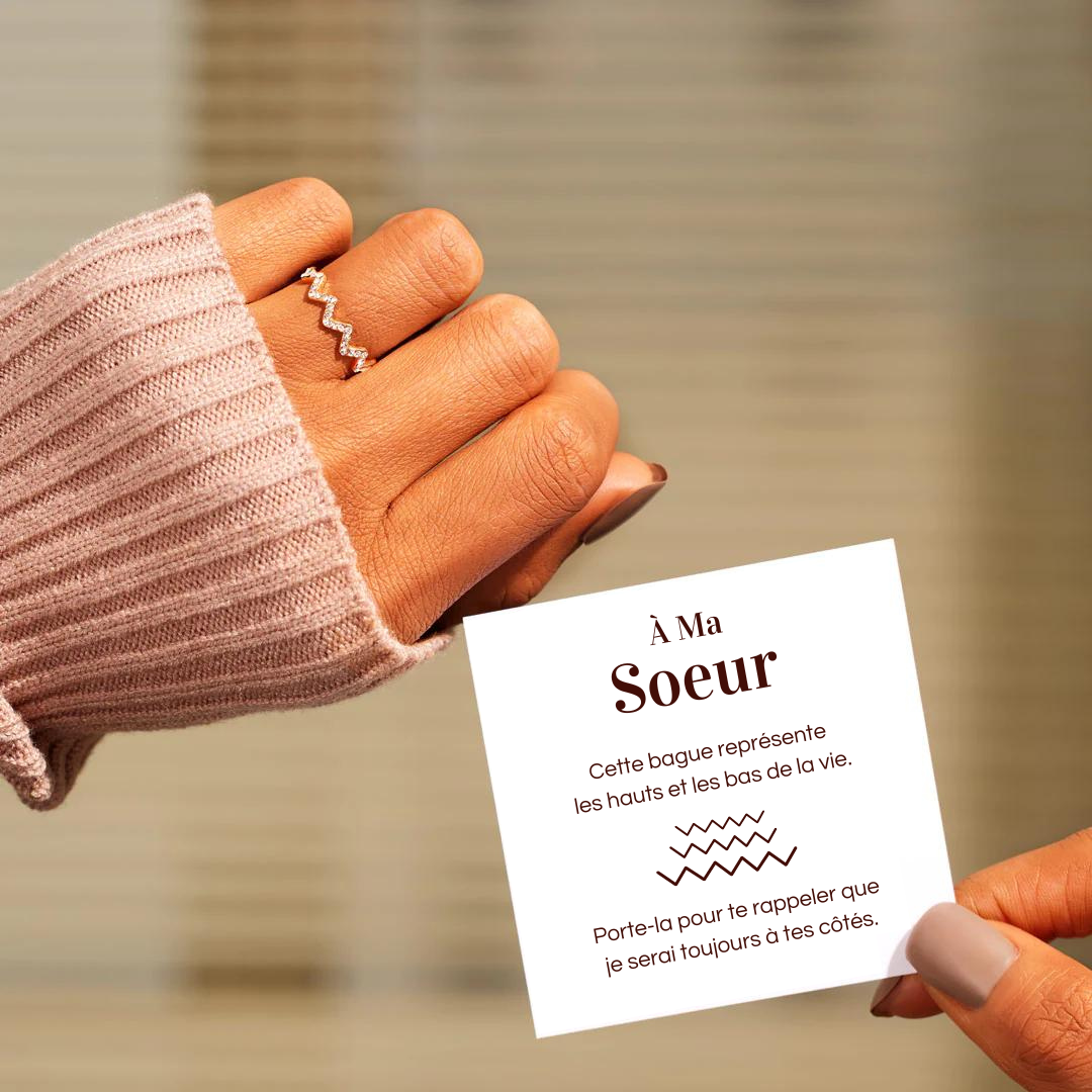 Bague Ajustable - À ma soeur - Je serai toujours à tes côtés (Edition limitée)