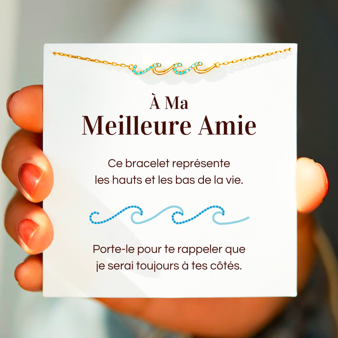 Bracelet Vagues - À ma meilleure amie - Je serai toujours à tes côtés