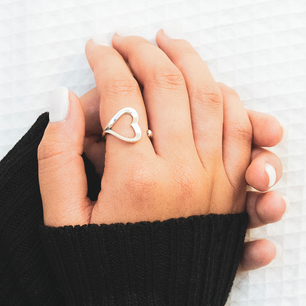 Bague Ajustable - Coeur - Bref, je t'aime